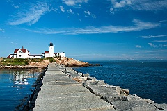 Eastern Point Lighthouse View From Stone Breakwater